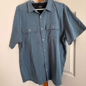 PrAna Garvan Vented Short Sleeve Fishing Golf Shirt Blue UV Sun Protection Sz XL